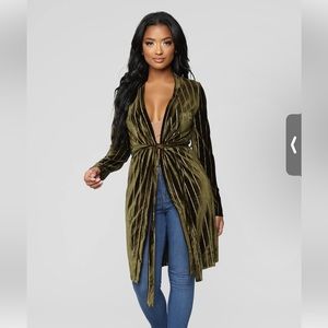 Olive green duster.